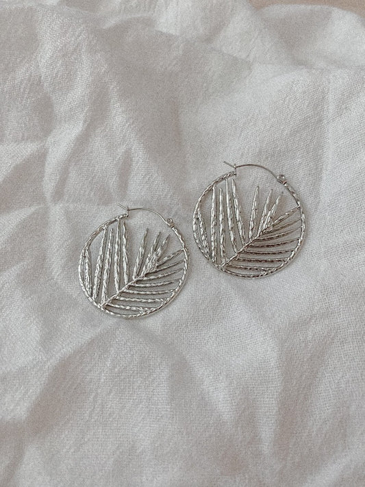 Silver Palm Earrings