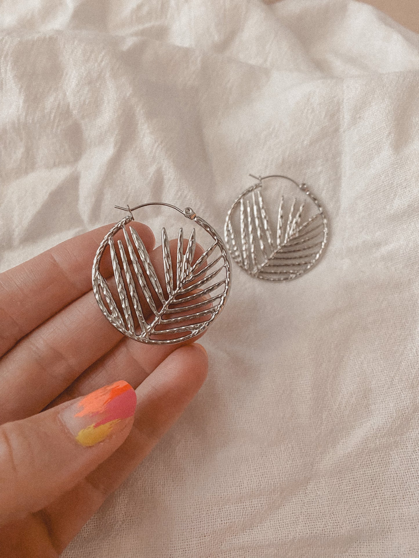 Silver Palm Earrings