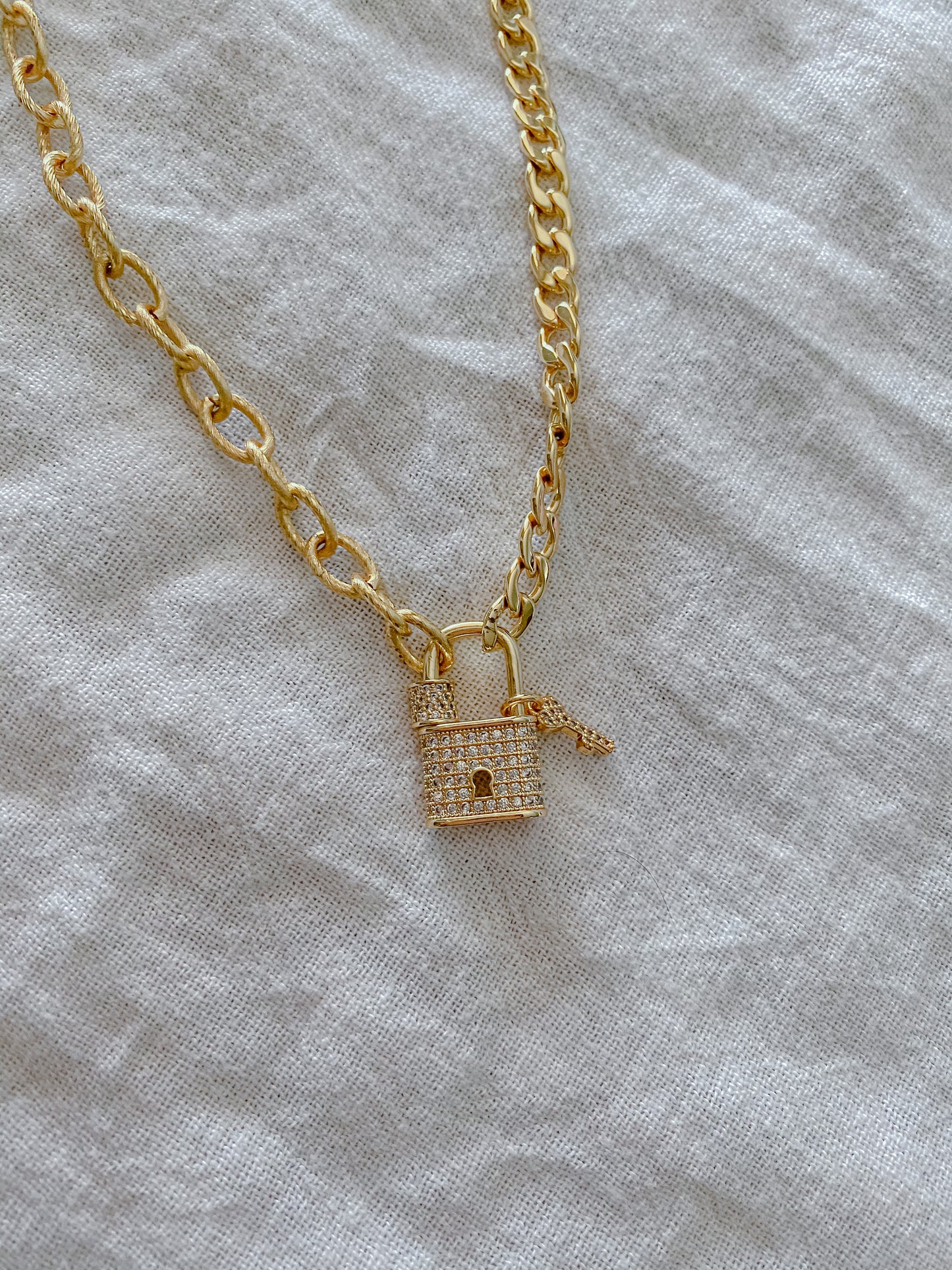 Golden Lock Necklace - Mae Cargo