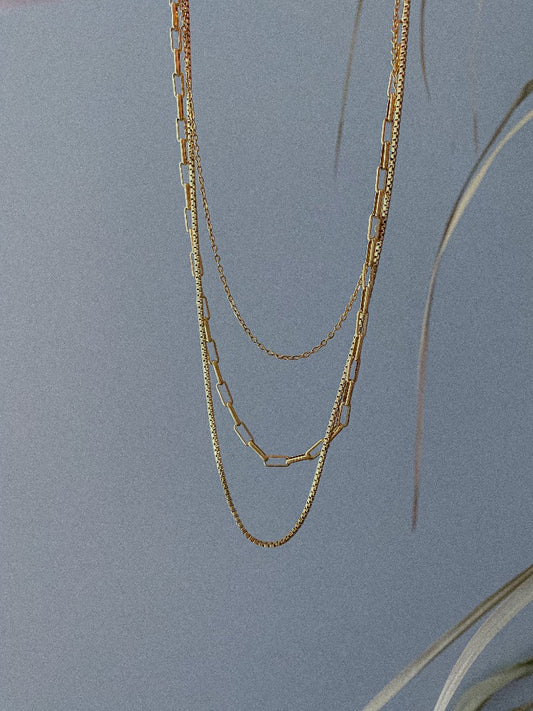 Golden Chains x3 Necklace